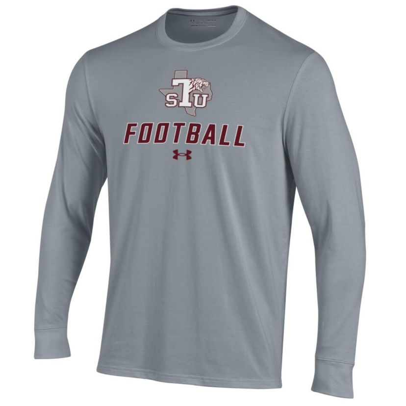 NCAA Under Armour Grey Texas Southern Tigers Football Performance Long Sleeve T-Shirt