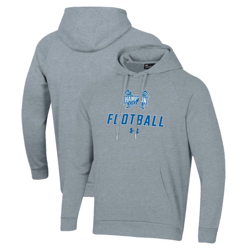NCAA Under Armour Grey Hampton Pirates Football Rival Fleece Pullover Hoodie