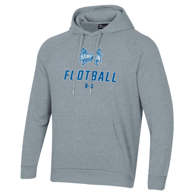 NCAA Under Armour Grey Hampton Pirates Football Rival Fleece Pullover Hoodie