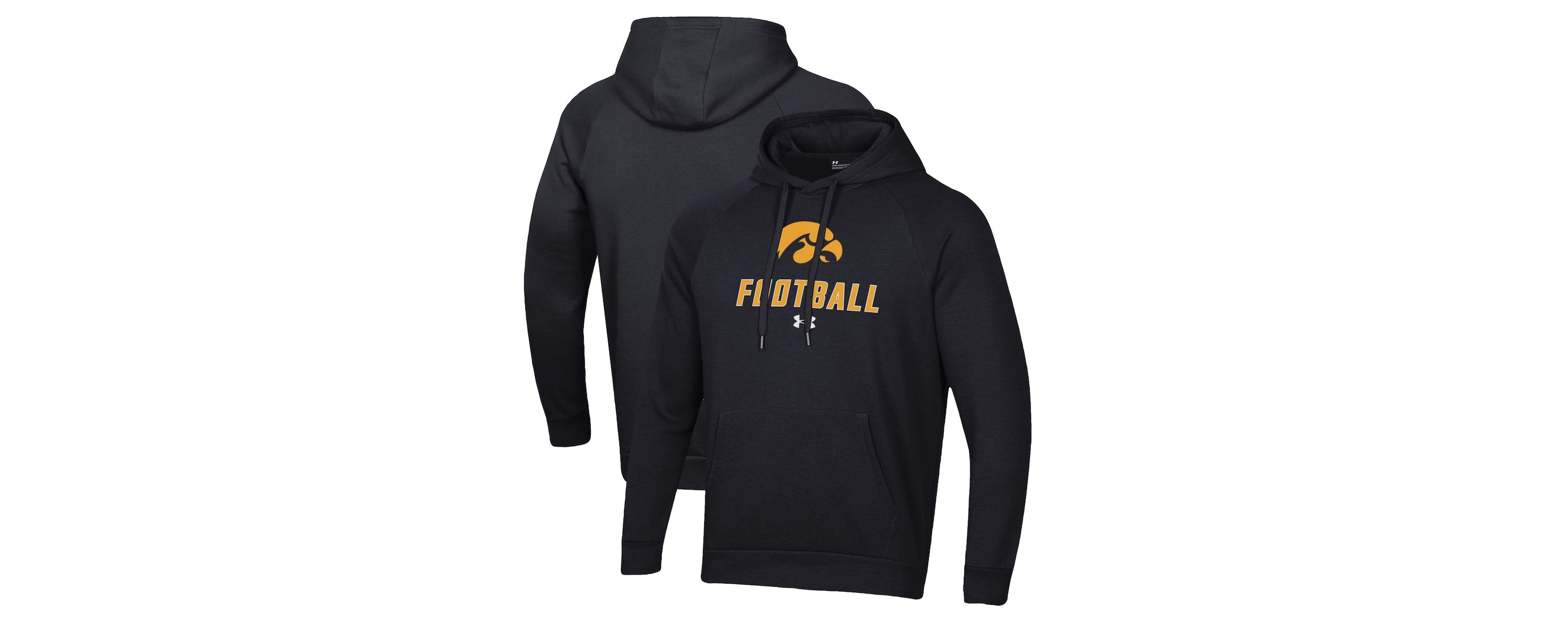 NCAA Under Armour Iowa Hawkeyes Football Rival Fleece Pullover Hoodie