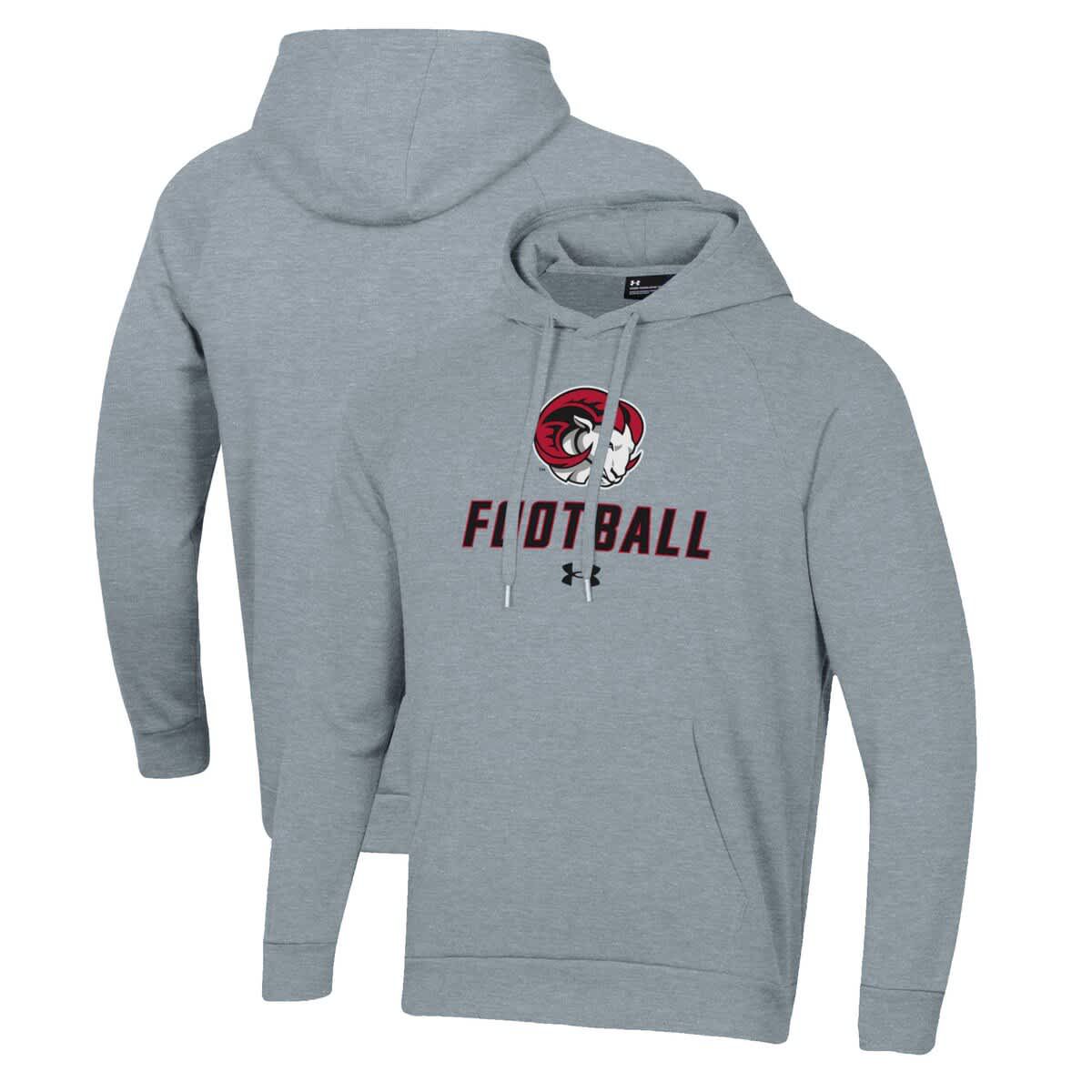 NCAA Under Armour Grey Winston-Salem State Rams Football Rival Fleece Pullover Hoodie