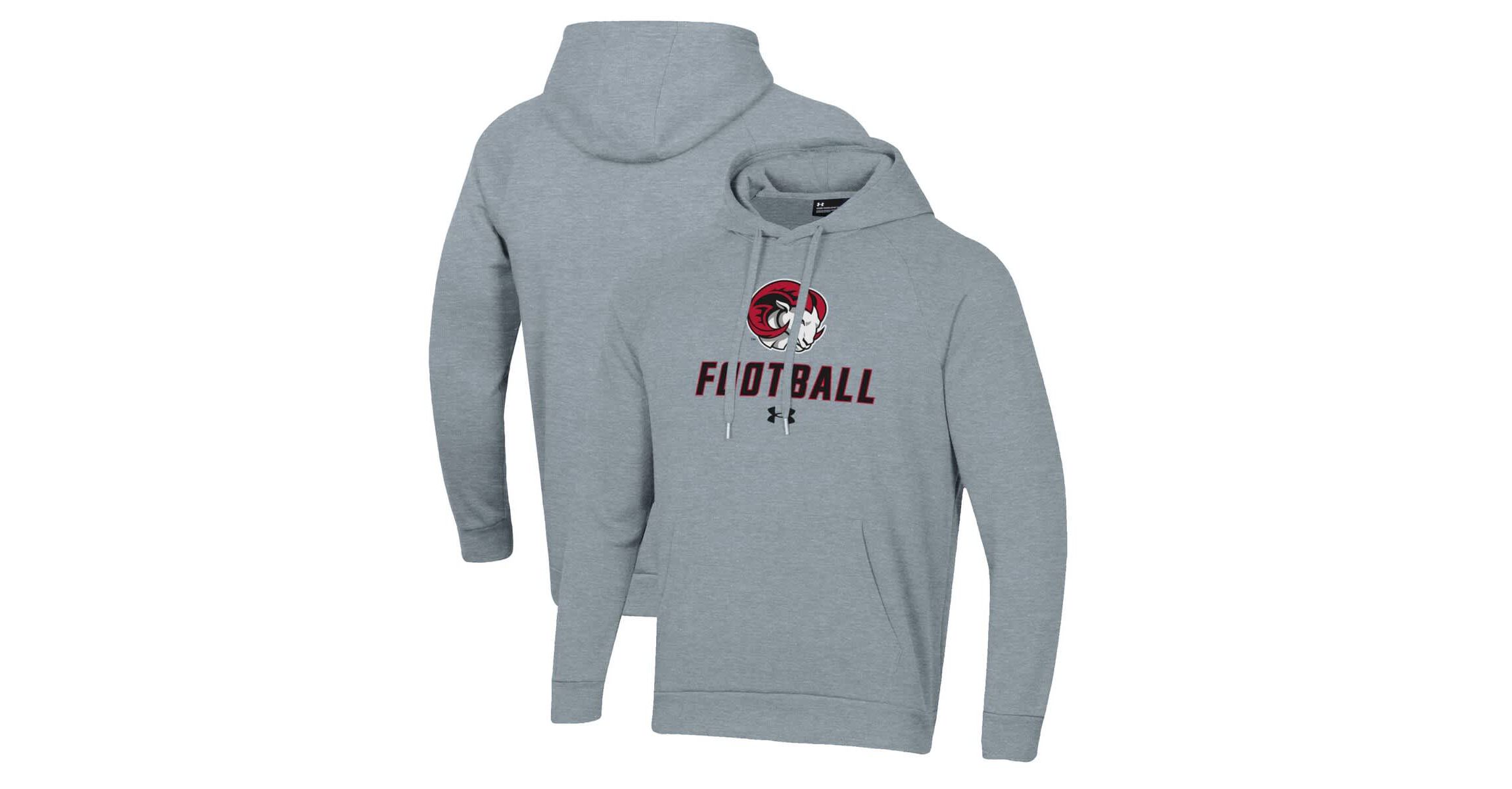 NCAA Under Armour Grey Winston-Salem State Rams Football Rival Fleece Pullover Hoodie