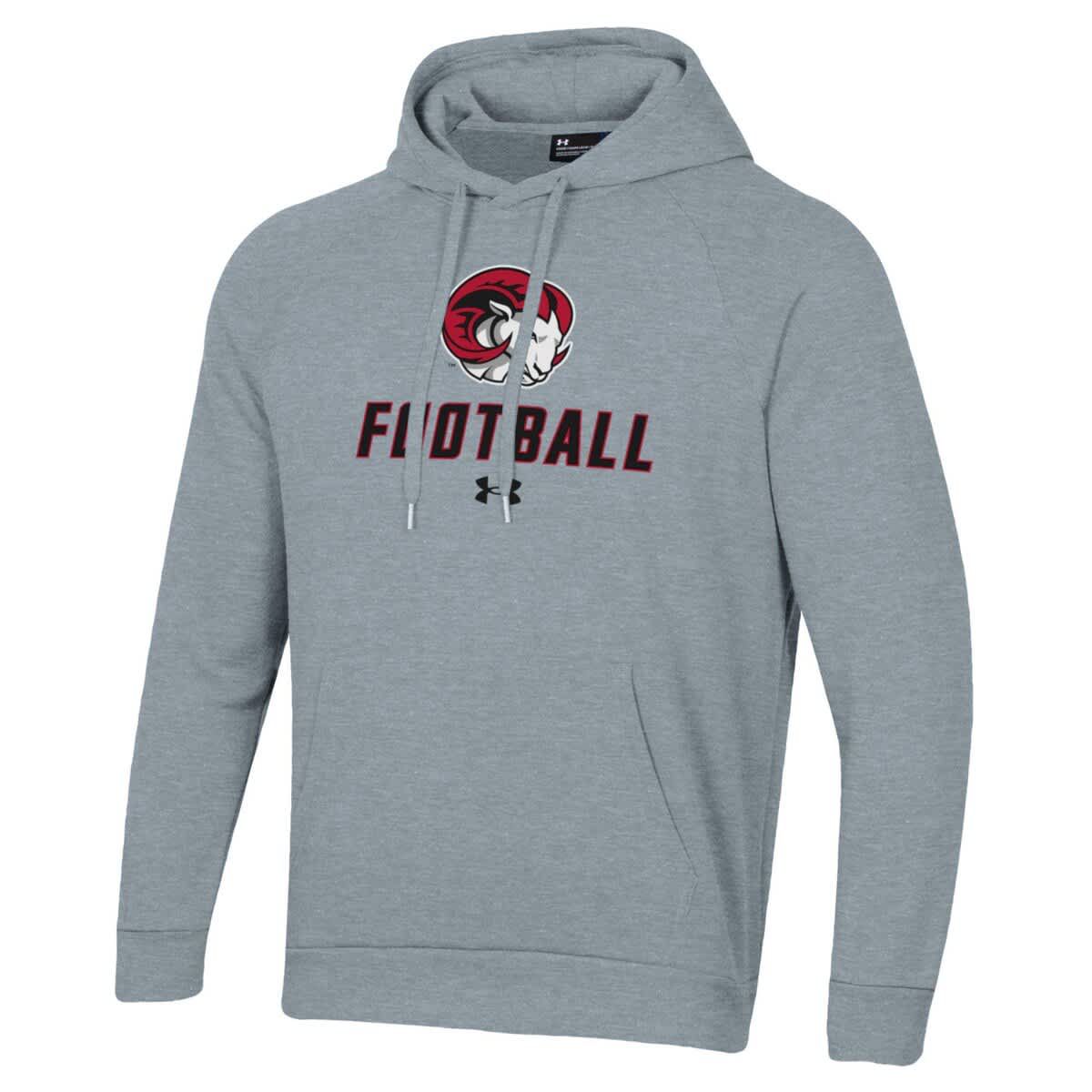 NCAA Under Armour Grey Winston-Salem State Rams Football Rival Fleece Pullover Hoodie