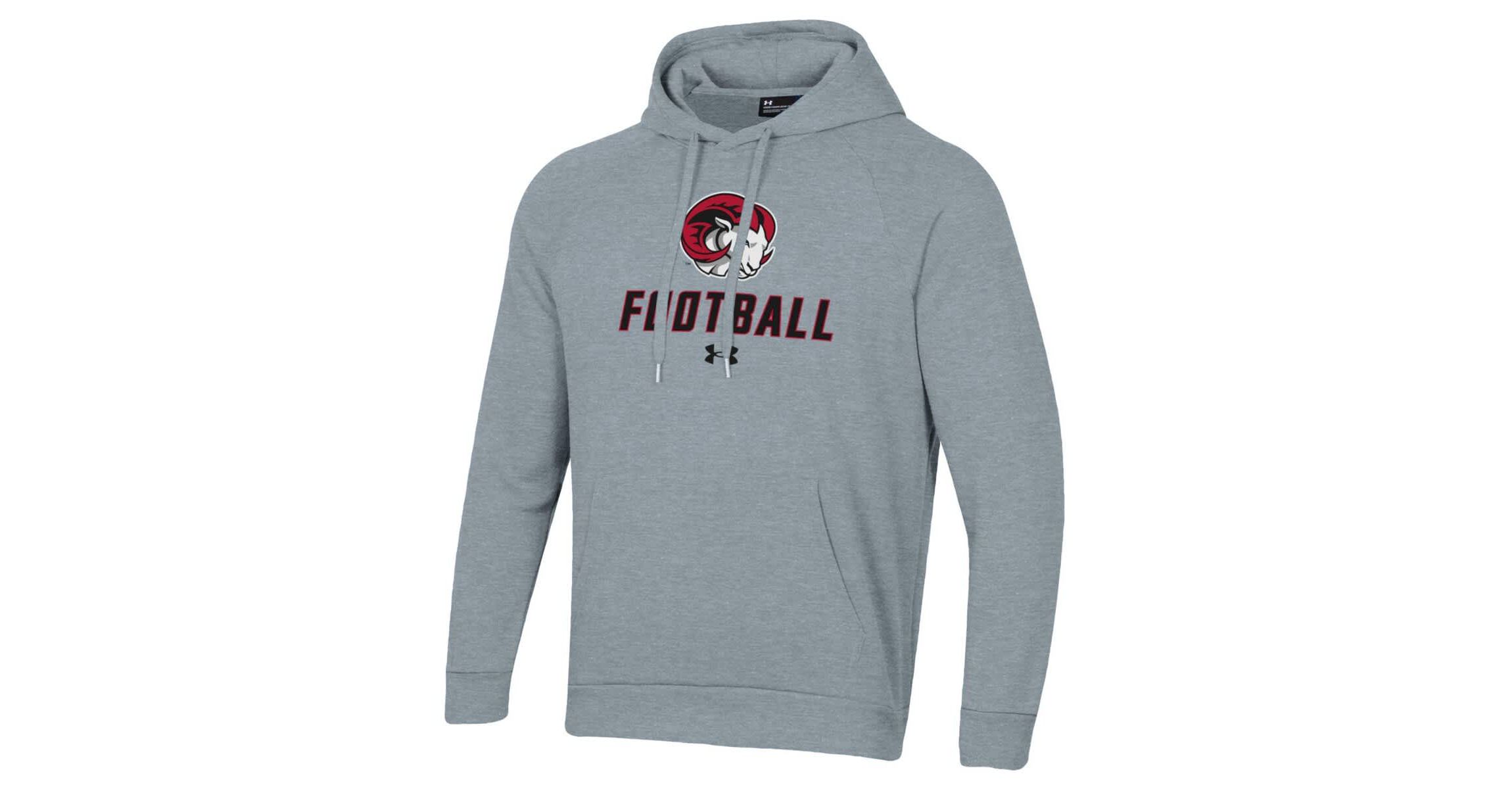 NCAA Under Armour Grey Winston-Salem State Rams Football Rival Fleece Pullover Hoodie