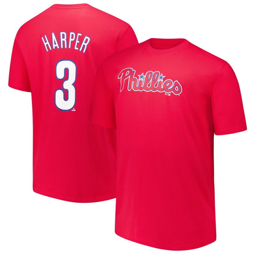 MLB Fanatics Bryce Harper Philadelphia Phillies Big & Tall Name & Number T-Shirt