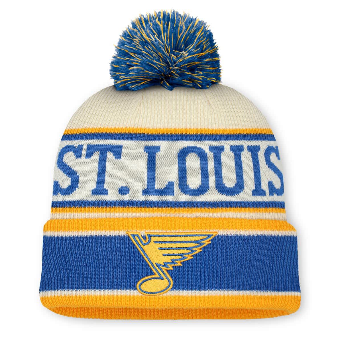 NHL Fanatics Blue/Cream St. Louis Blues 2025 NHL Winter Classic Cuffed Knit Hat with Pom