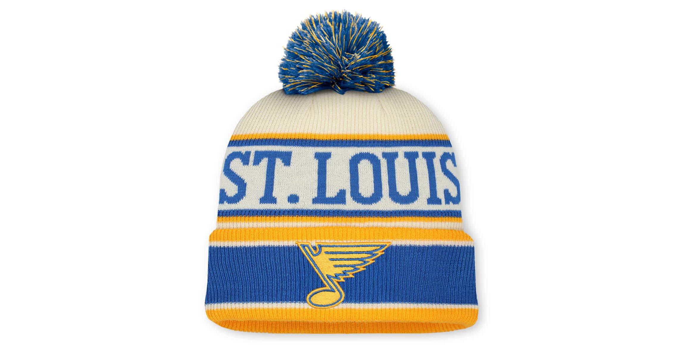 NHL Fanatics Blue/Cream St. Louis Blues 2025 NHL Winter Classic Cuffed Knit Hat with Pom