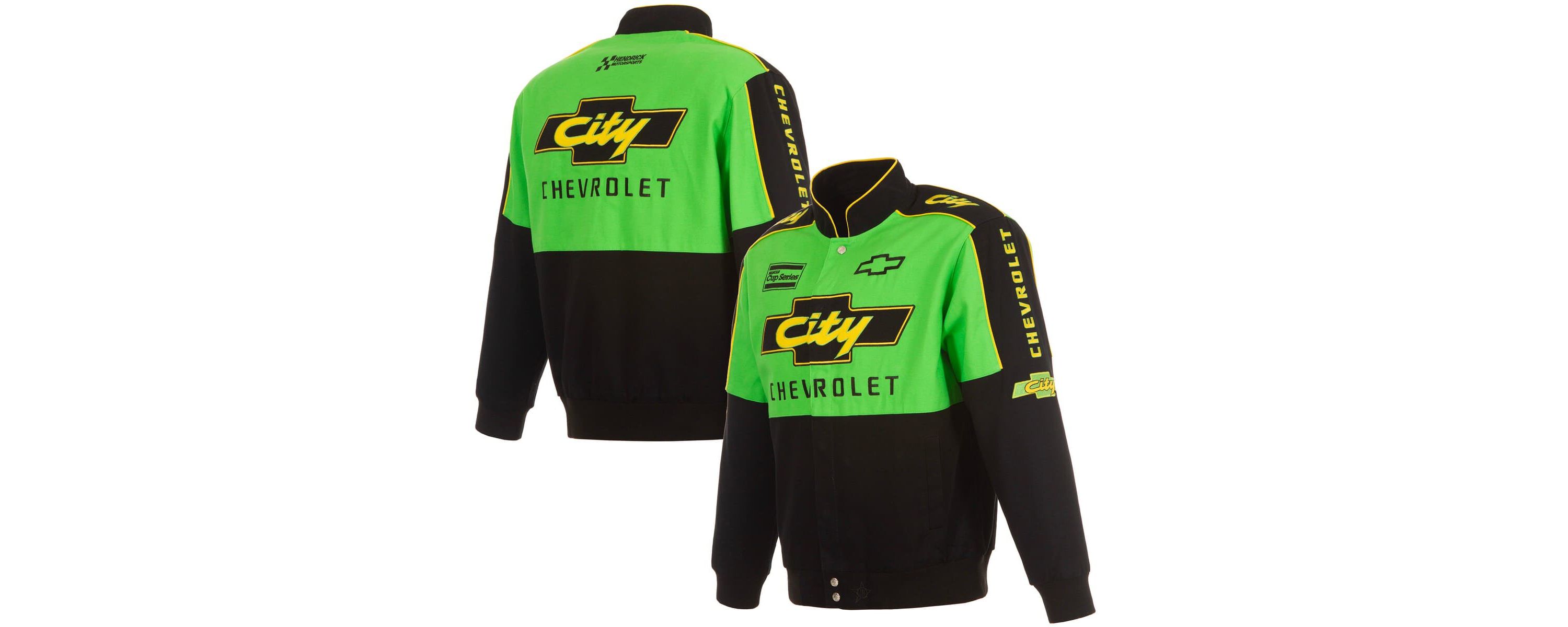 NASCAR Black/Green City Chevrolet Legend Full-Snap Twill Uniform Jacket