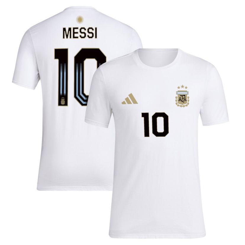 Soccer National Teams Lionel Messi Argentina National Team Name & Number T-Shirt