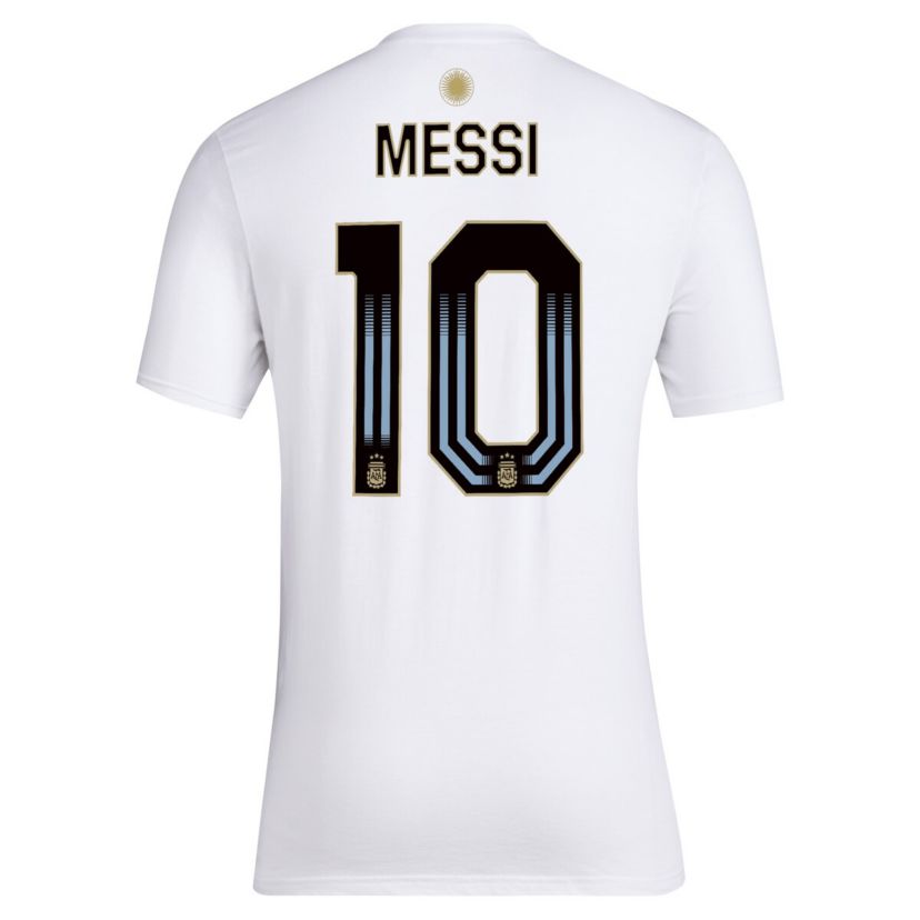 Soccer National Teams Lionel Messi Argentina National Team Name & Number T-Shirt
