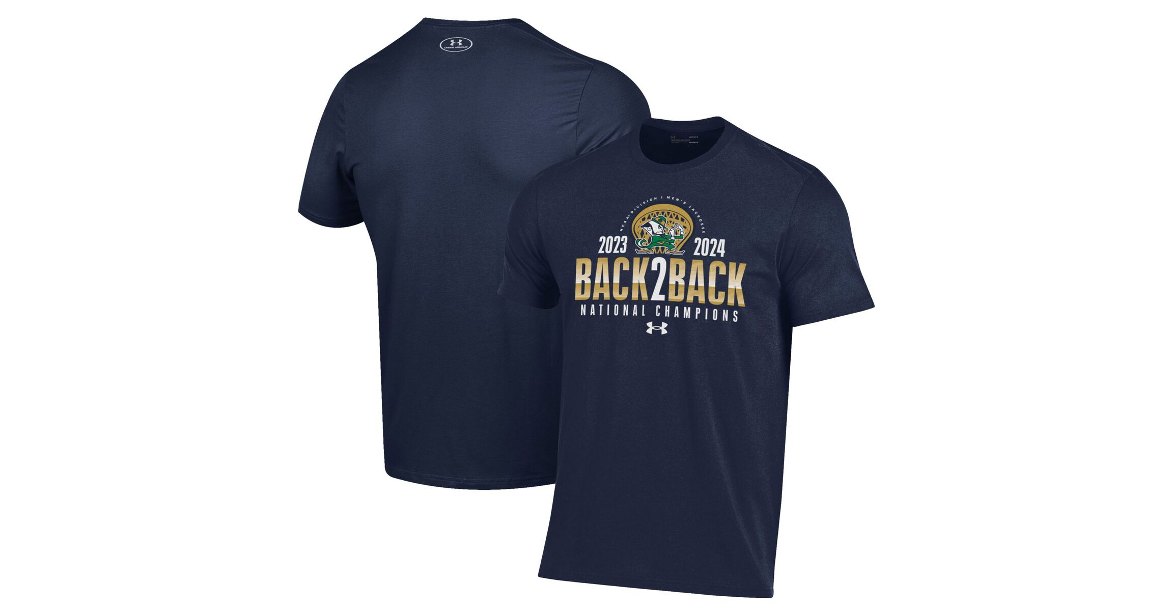 NCAA Under Armour Notre Dame Fighting Irish Back-To-Back NCAA Lacrosse National s T-Shirt