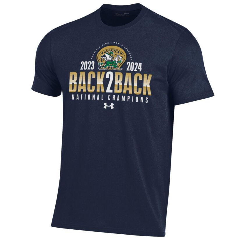 NCAA Under Armour Notre Dame Fighting Irish Back-To-Back NCAA Lacrosse National s T-Shirt
