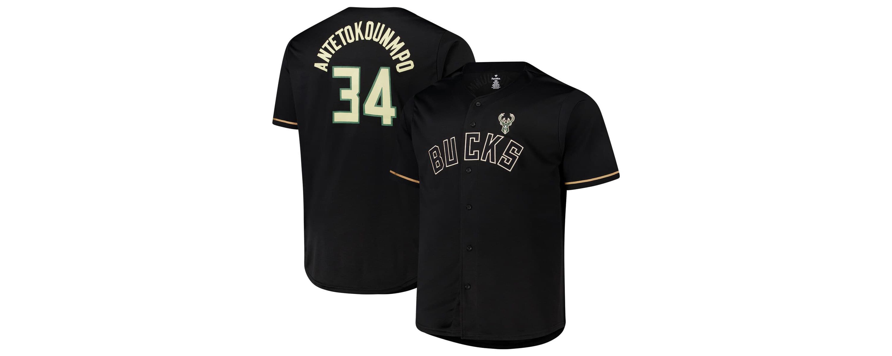 NBA Giannis Antetokounmpo Milwaukee Bucks Big & Tall Name & Number Button-Up Jersey