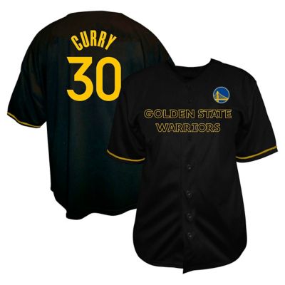 Profile Men's NBA Stephen Curry Golden State Warriors Big & Tall Name & Number Button-Up Jersey, Black, 5XL Tall