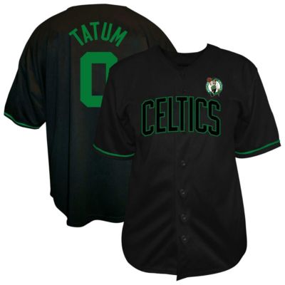 Profile Men's NBA Jayson Tatum Boston Celtics Big & Tall Name & Number Button-Up Jersey, Black, 6XLB