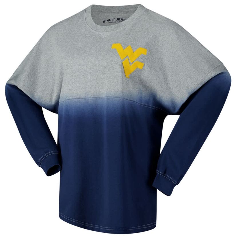NCAA Unisex West Virginia Mountaineers Ombre Long Sleeve T-Shirt