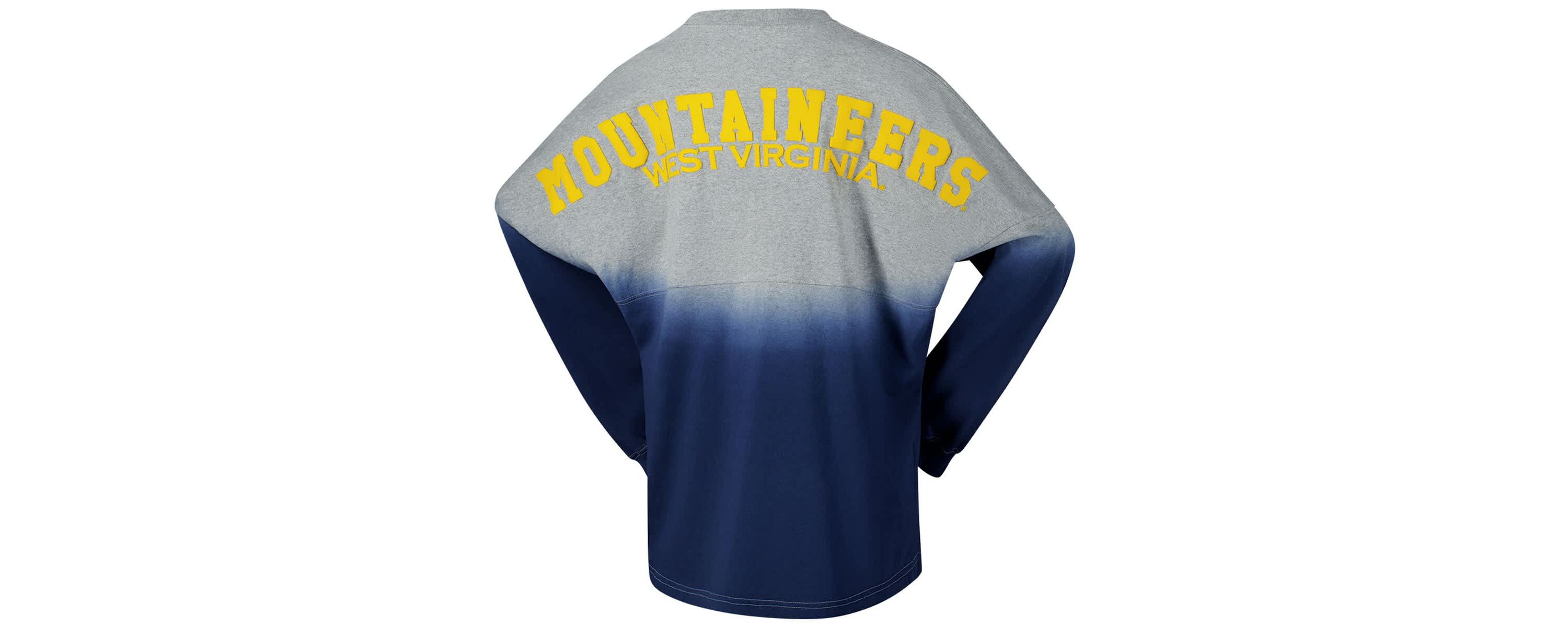 NCAA Unisex West Virginia Mountaineers Ombre Long Sleeve T-Shirt