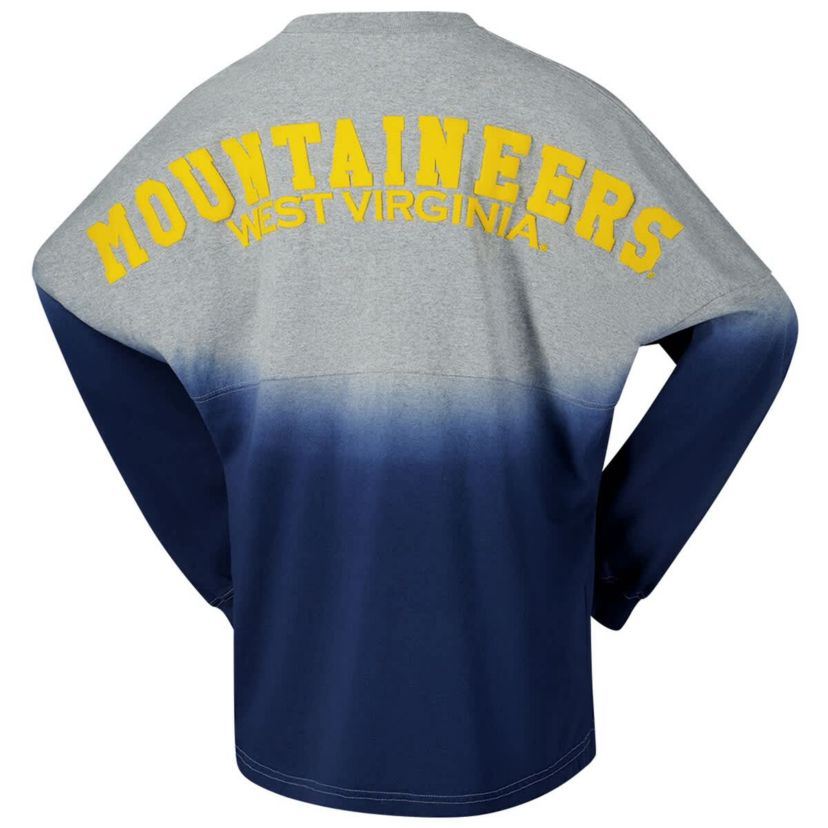 NCAA Unisex West Virginia Mountaineers Ombre Long Sleeve T-Shirt