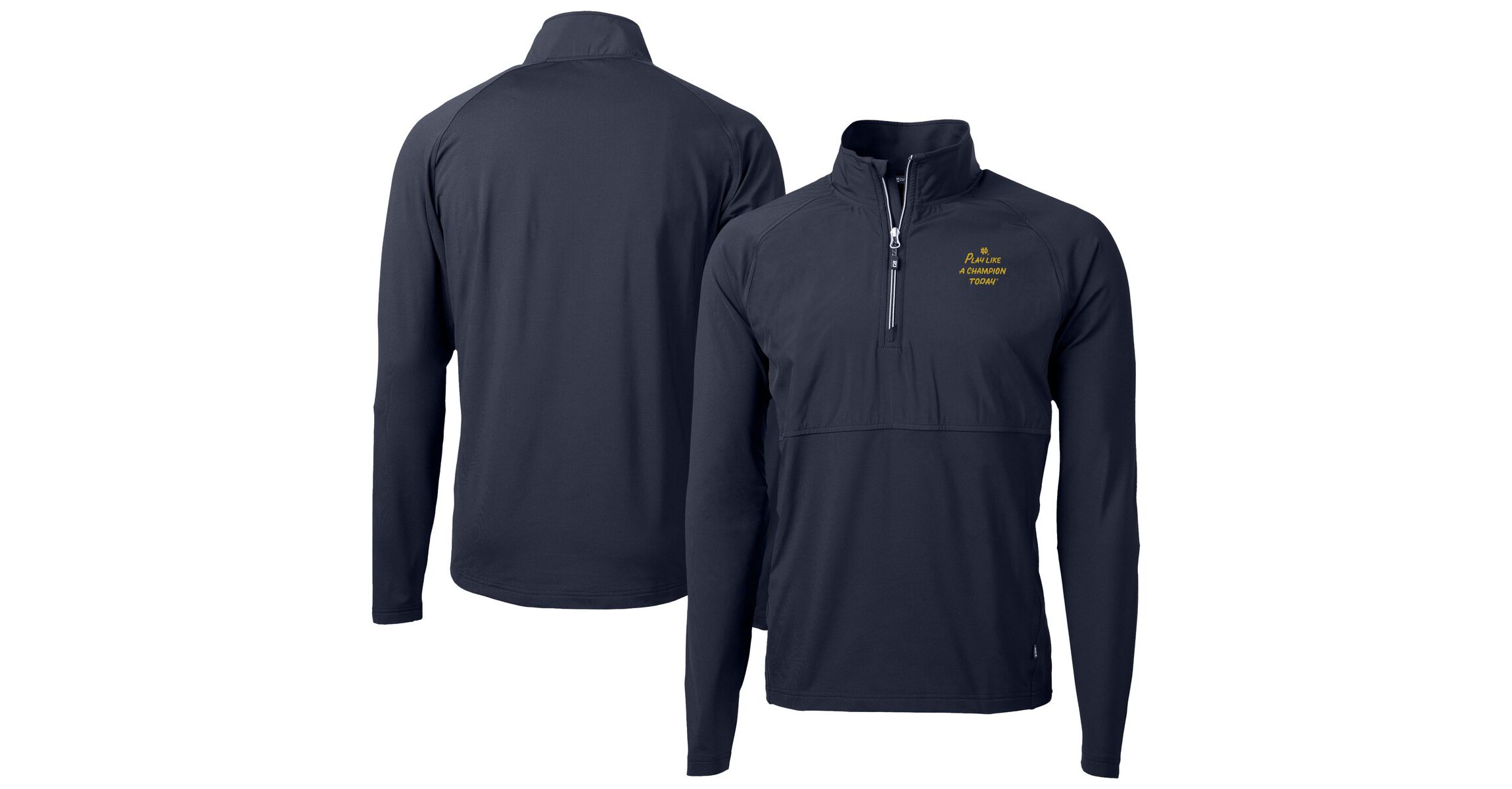 NCAA Notre Dame Fighting Irish Play Like A Today Adapt Eco Knit Stretch Hybrid Recycled Quarter-Zip Pullover Top