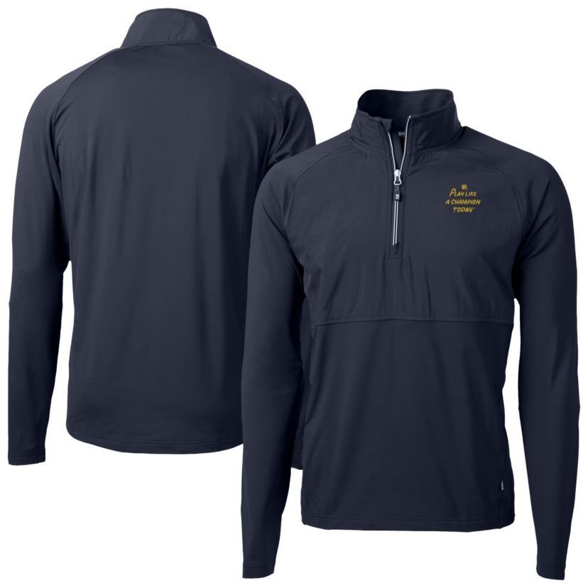 NCAA Notre Dame Fighting Irish Play Like A Today Adapt Eco Knit Stretch Hybrid Recycled Quarter-Zip Pullover Top