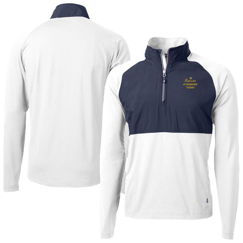 NCAA Notre Dame Fighting Irish Play Like A Today Adapt Eco Knit Stretch Hybrid Recycled Quarter-Zip Pullover Top
