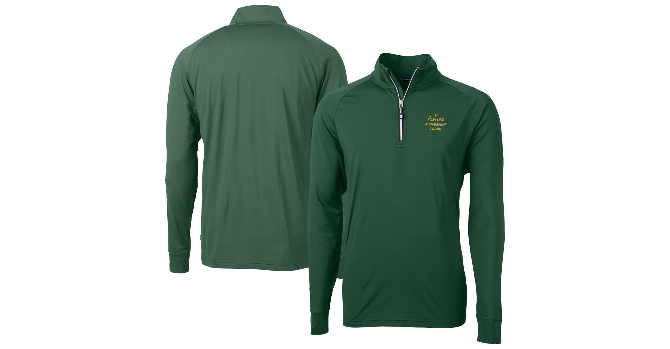 NCAA Hunter Notre Dame Fighting Irish Play Like A Today Adapt Eco Knit Stretch Recycled DryTec Quarter-Zip Top