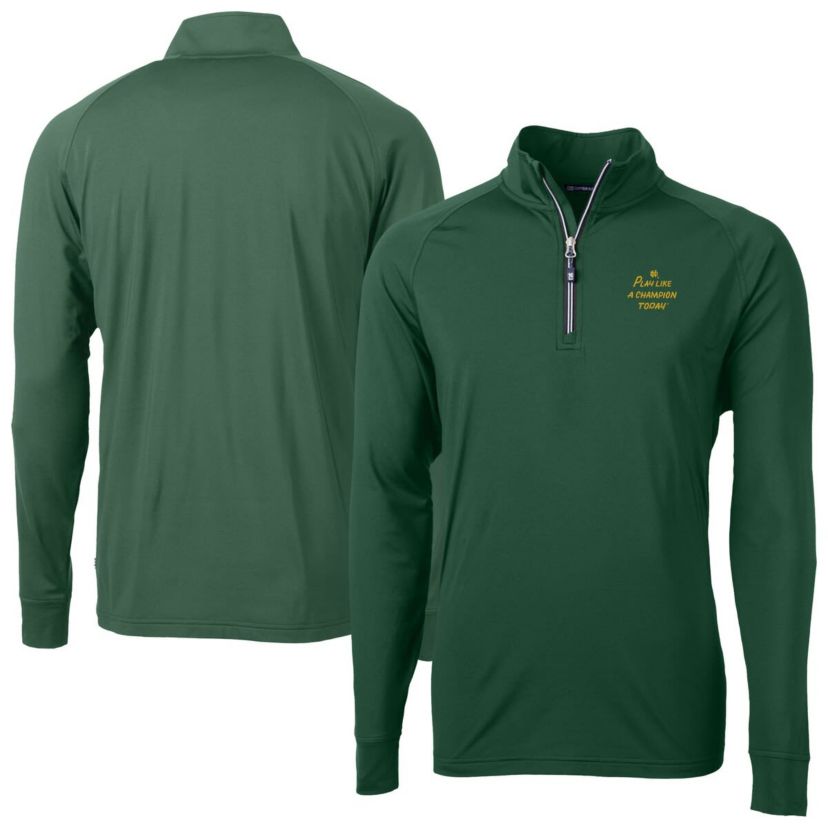 NCAA Hunter Notre Dame Fighting Irish Play Like A Today Adapt Eco Knit Stretch Recycled DryTec Quarter-Zip Top