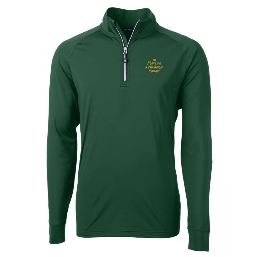 NCAA Hunter Notre Dame Fighting Irish Play Like A Today Adapt Eco Knit Stretch Recycled DryTec Quarter-Zip Top
