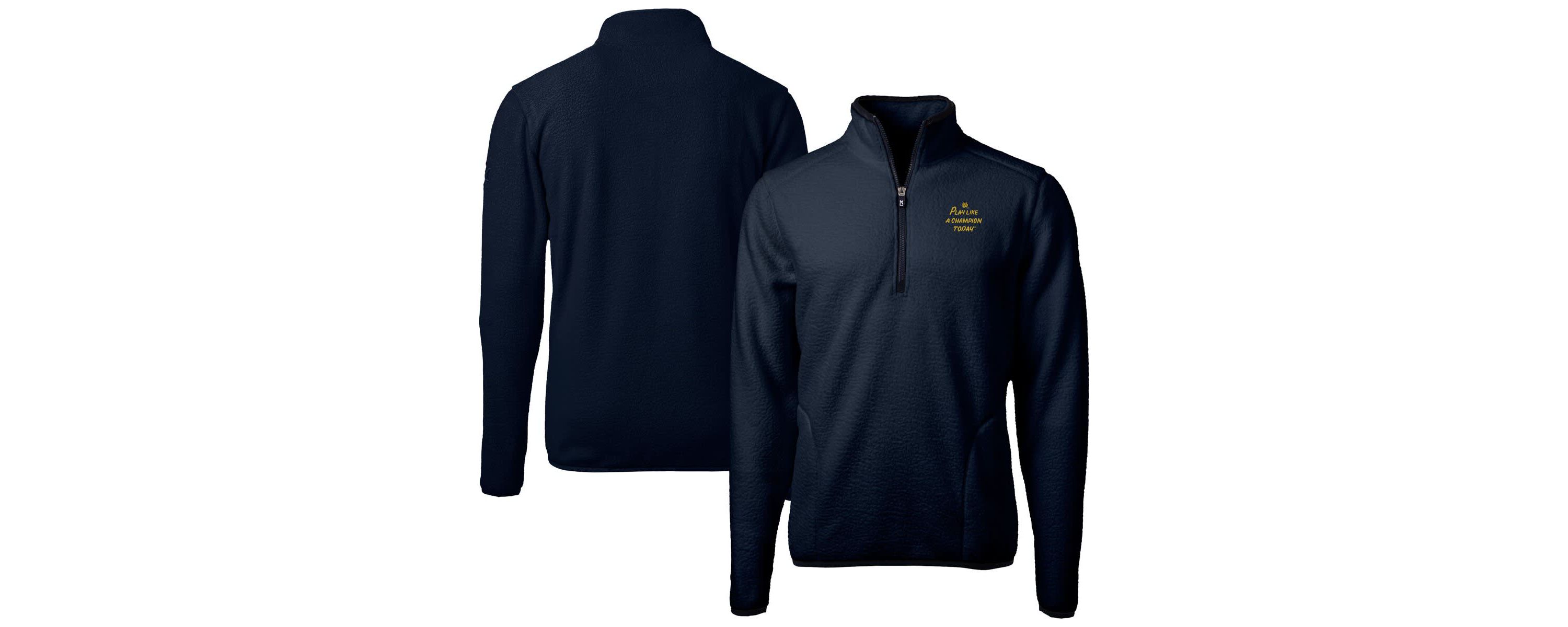 NCAA Notre Dame Fighting Irish Play Like A Today Cascade Eco Sherpa Fleece Quarter-Zip Sweatshirt