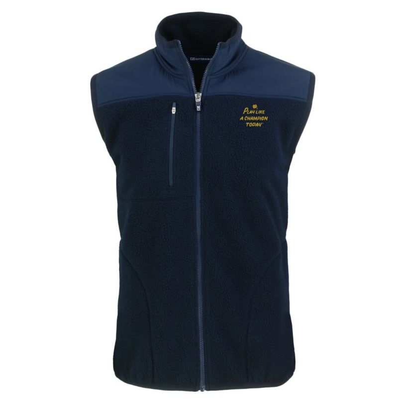 NCAA Navy/Blue Notre Dame Fighting Irish Play Like A Today Cascade Eco Sherpa Fleece Full-Zip Vest