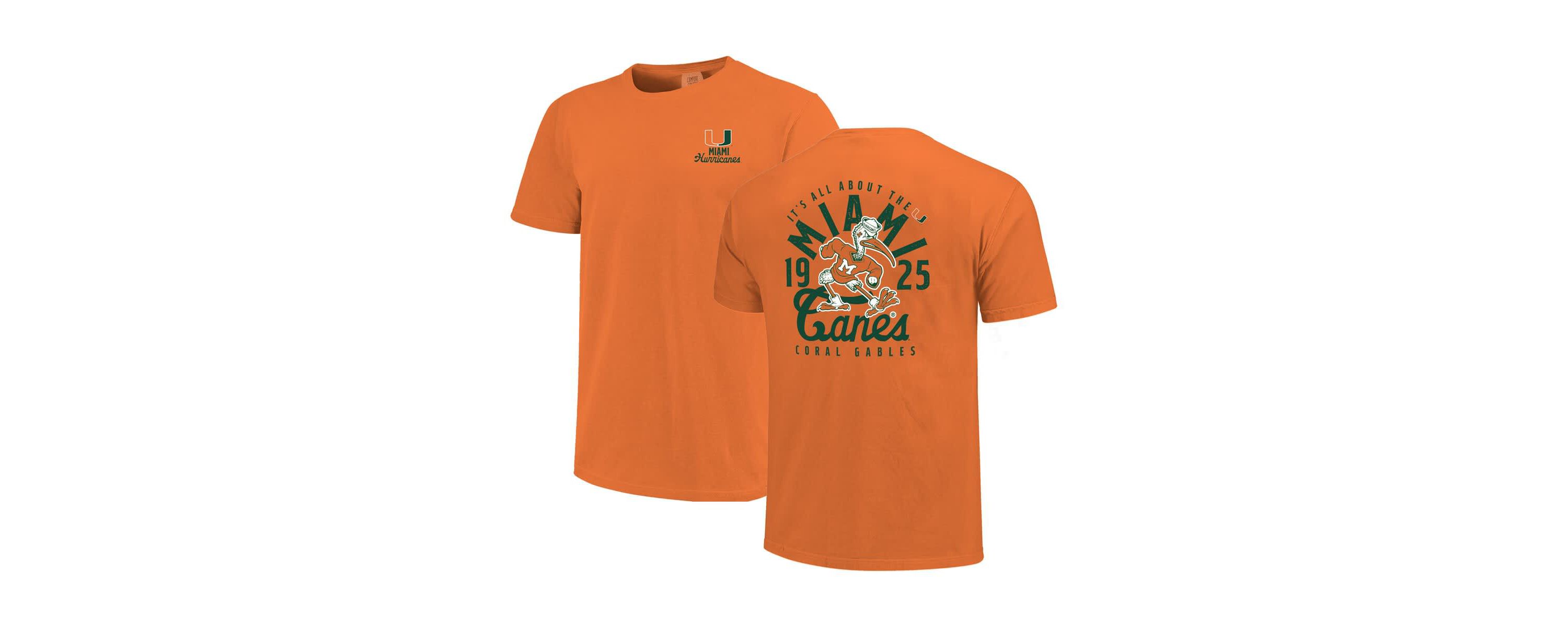 Miami (FL) Hurricanes NCAA Miami Hurricanes Mascot Overlay T-Shirt