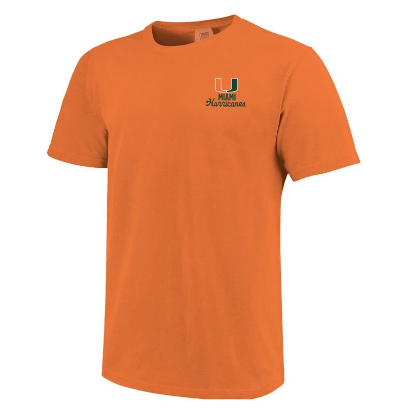 Miami (FL) Hurricanes NCAA Miami Hurricanes Mascot Overlay T-Shirt