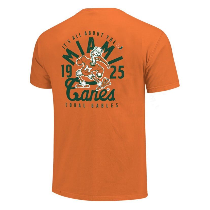 Miami (FL) Hurricanes NCAA Miami Hurricanes Mascot Overlay T-Shirt