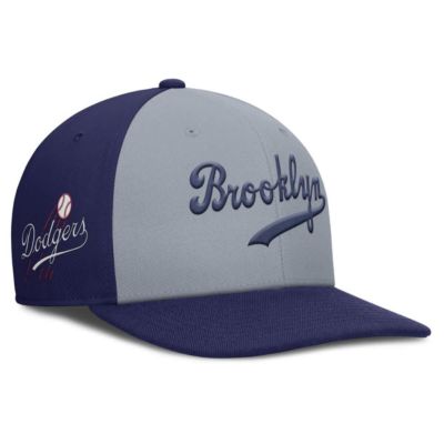 Men's Cooperstown Teams Nike Gray/Royal Brooklyn Dodgers Cooperstown Collection Pro Performance Snapback Hat, Gray, Medium