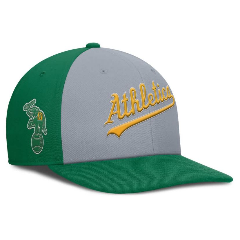 Oakland Athletics MLB Nike Gray/Green Athletics Pro Performance Snapback Hat