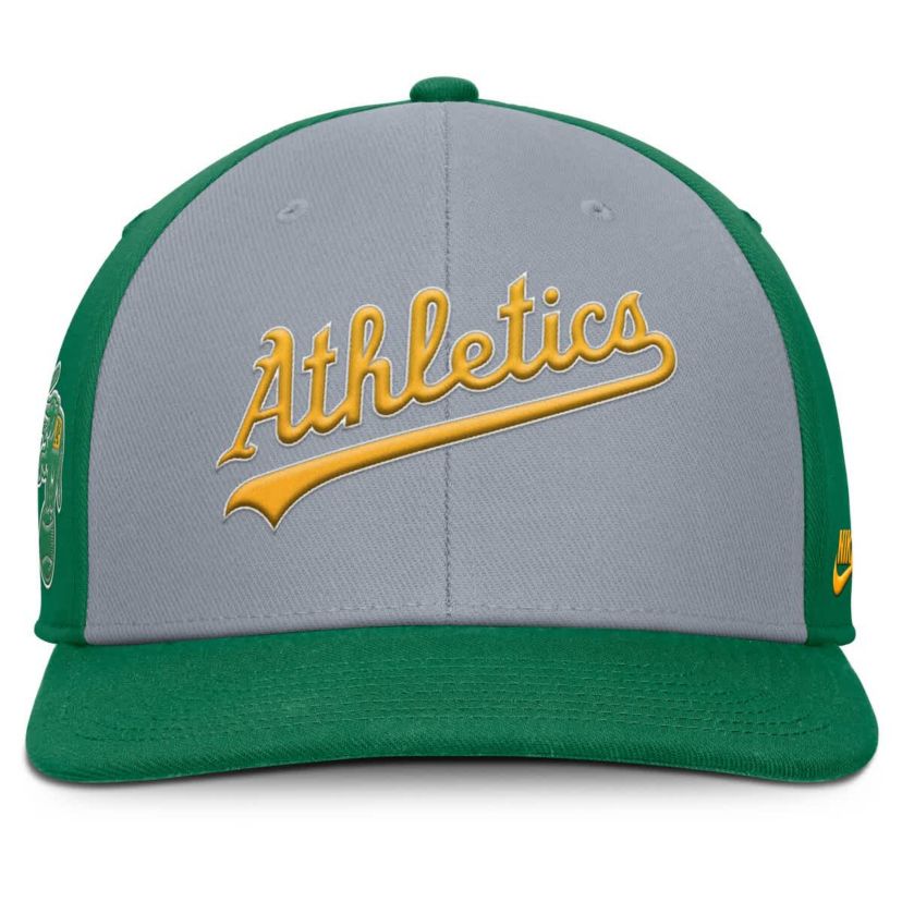 Oakland Athletics MLB Nike Gray/Green Athletics Pro Performance Snapback Hat