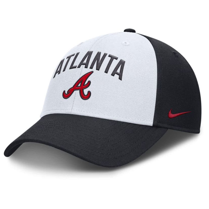 MLB Nike White/Navy Atlanta Braves Club Performance Adjustable Hat