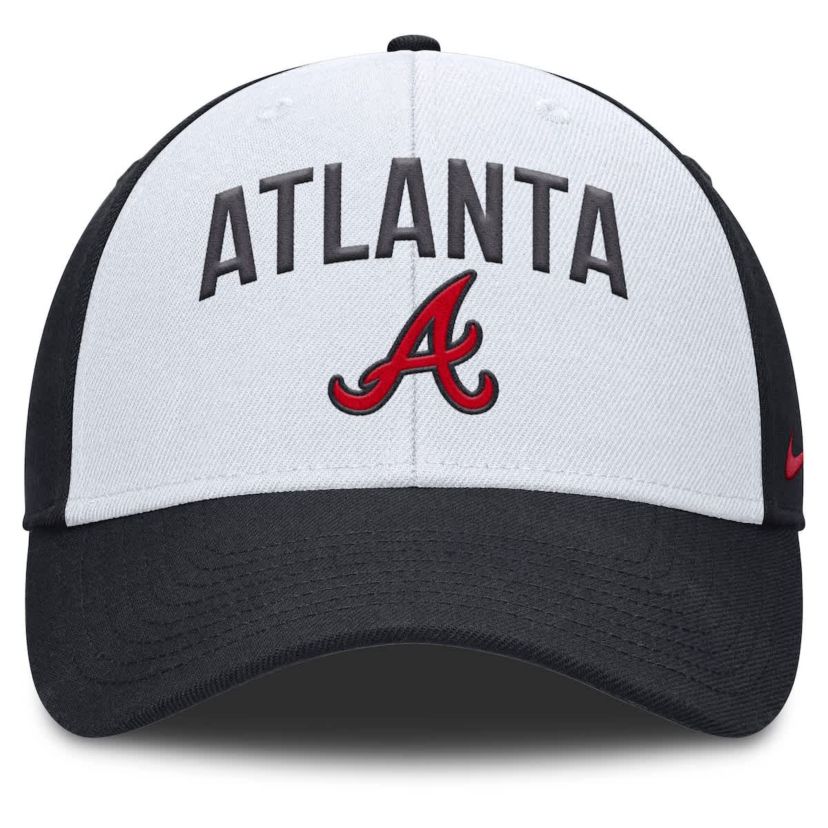 MLB Nike White/Navy Atlanta Braves Club Performance Adjustable Hat