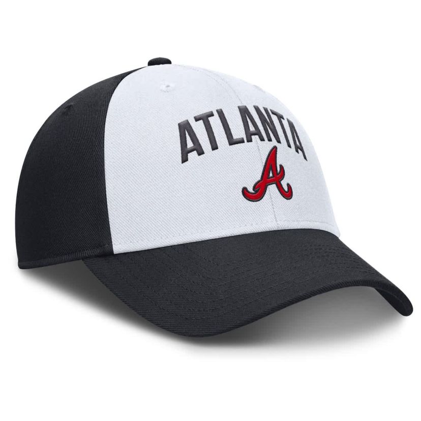 MLB Nike White/Navy Atlanta Braves Club Performance Adjustable Hat