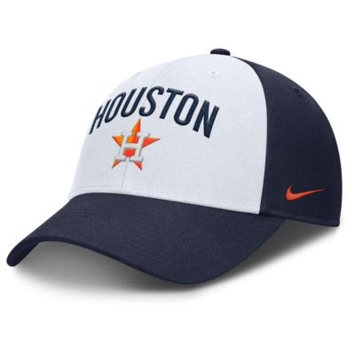 Men's MLB Nike White/Navy Houston Astros Club Performance Adjustable Hat, White, Medium