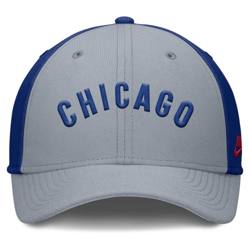 MLB Nike Gray/Royal Chicago Cubs Rise Swoosh Performance Flex Hat