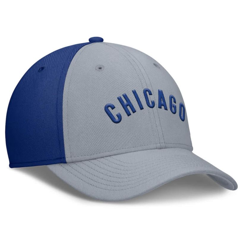 MLB Nike Gray/Royal Chicago Cubs Rise Swoosh Performance Flex Hat