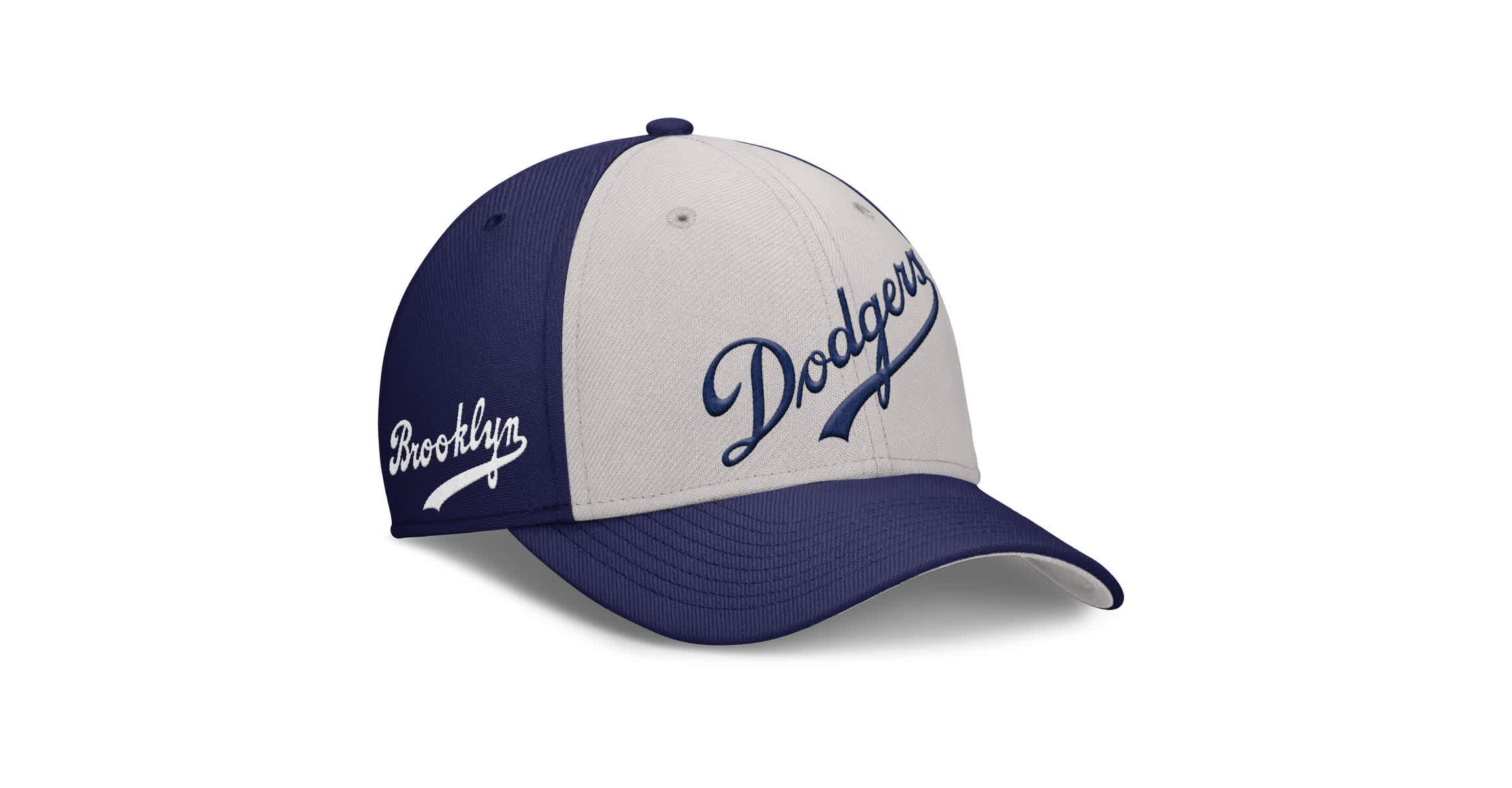 Cooperstown Teams Nike Navy/Gray Brooklyn Dodgers Rise Swoosh Performance Flex Hat