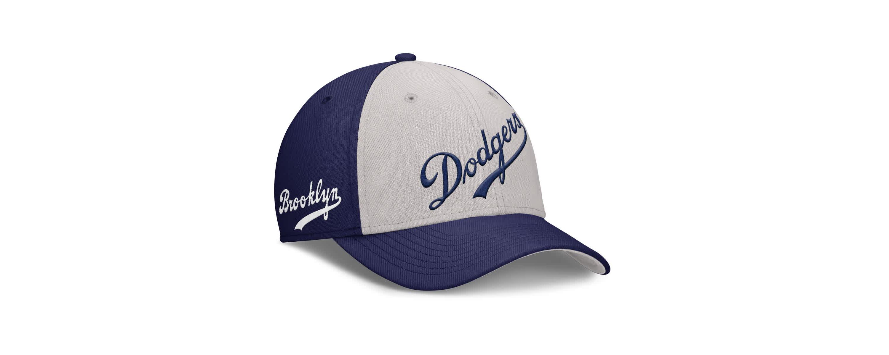 Cooperstown Teams Nike Navy/Gray Brooklyn Dodgers Rise Swoosh Performance Flex Hat
