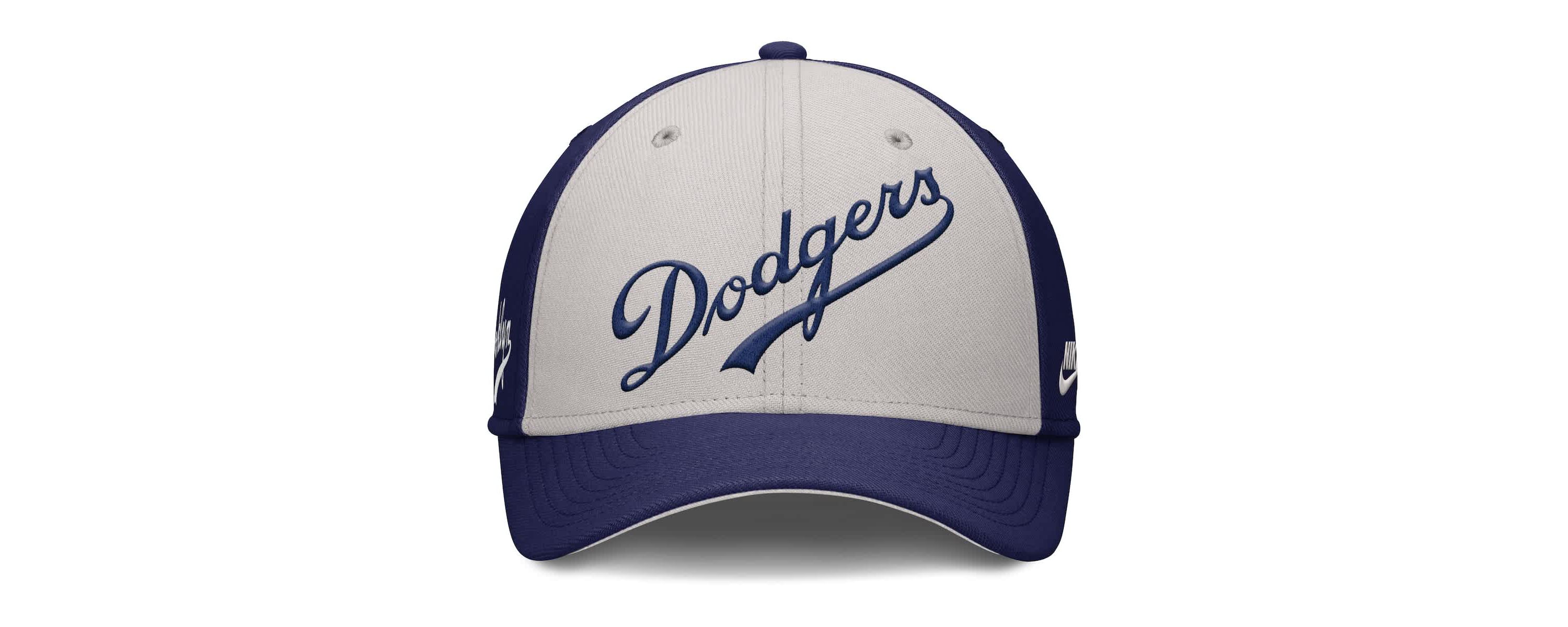Cooperstown Teams Nike Navy/Gray Brooklyn Dodgers Rise Swoosh Performance Flex Hat