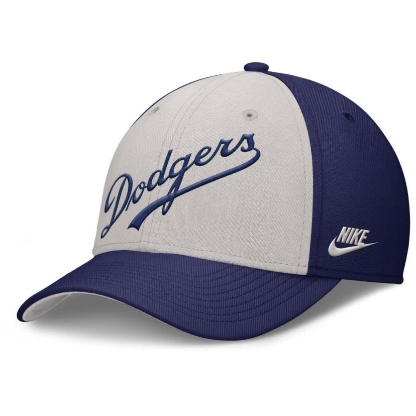 Cooperstown Teams Nike Navy/Gray Brooklyn Dodgers Rise Swoosh Performance Flex Hat