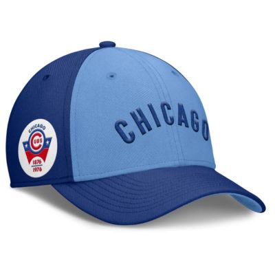 Men's MLB Nike Royal/Light Chicago Cubs Rise Swoosh Performance Flex Hat, Small