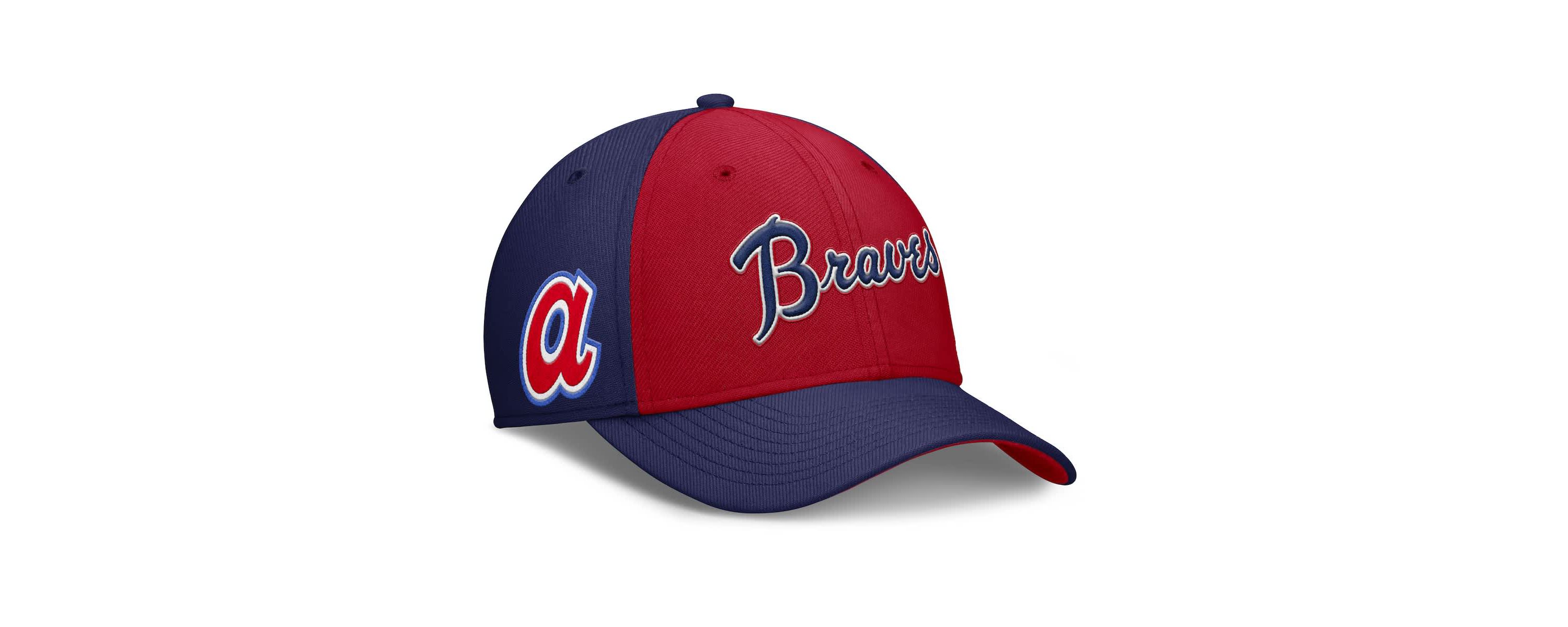 MLB Nike Navy/Red Atlanta Braves Rise Swoosh Performance Flex Hat