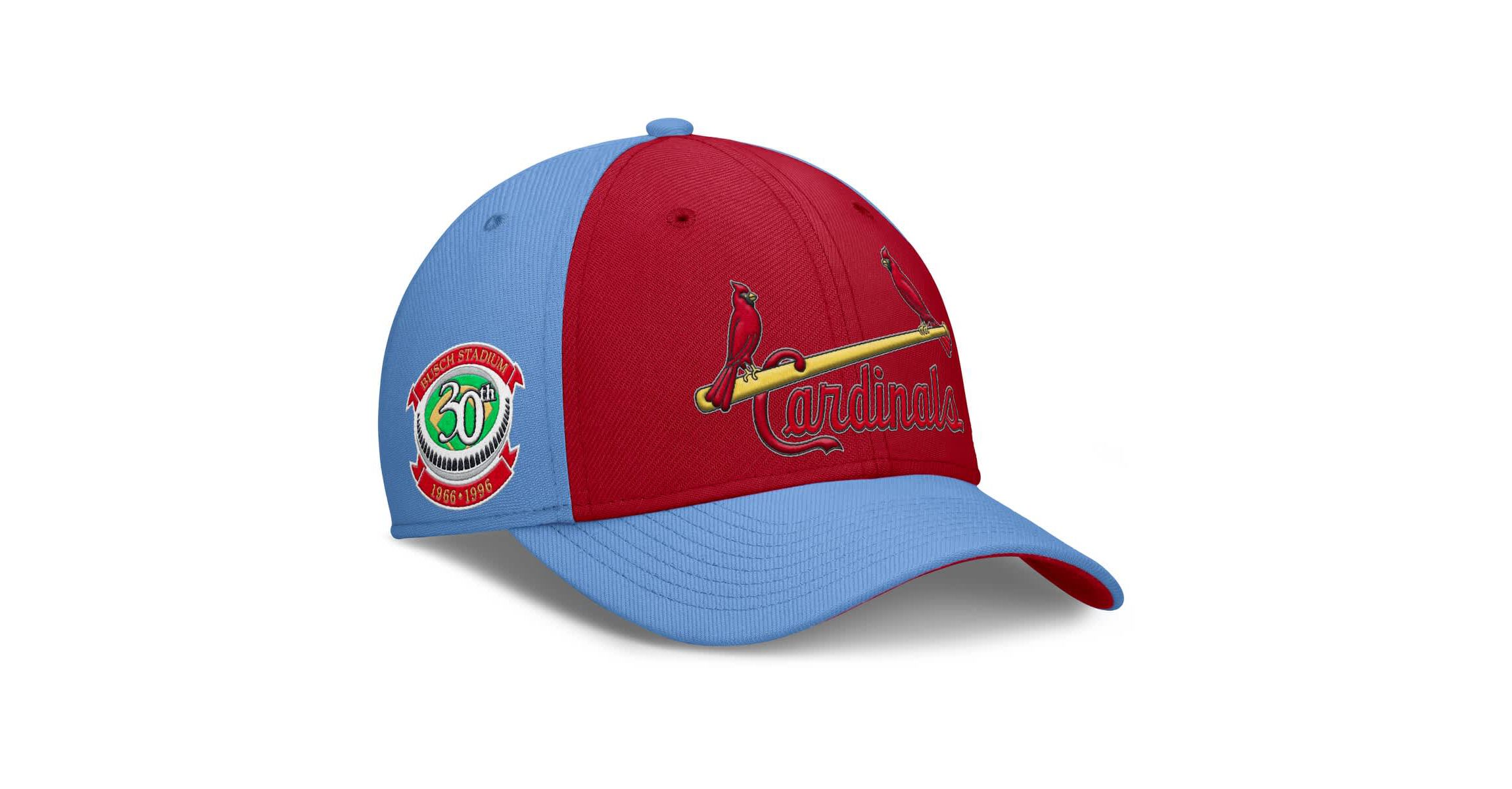 MLB Nike Light Blue/Red St. Louis Cardinals Rise Swoosh Performance Flex Hat