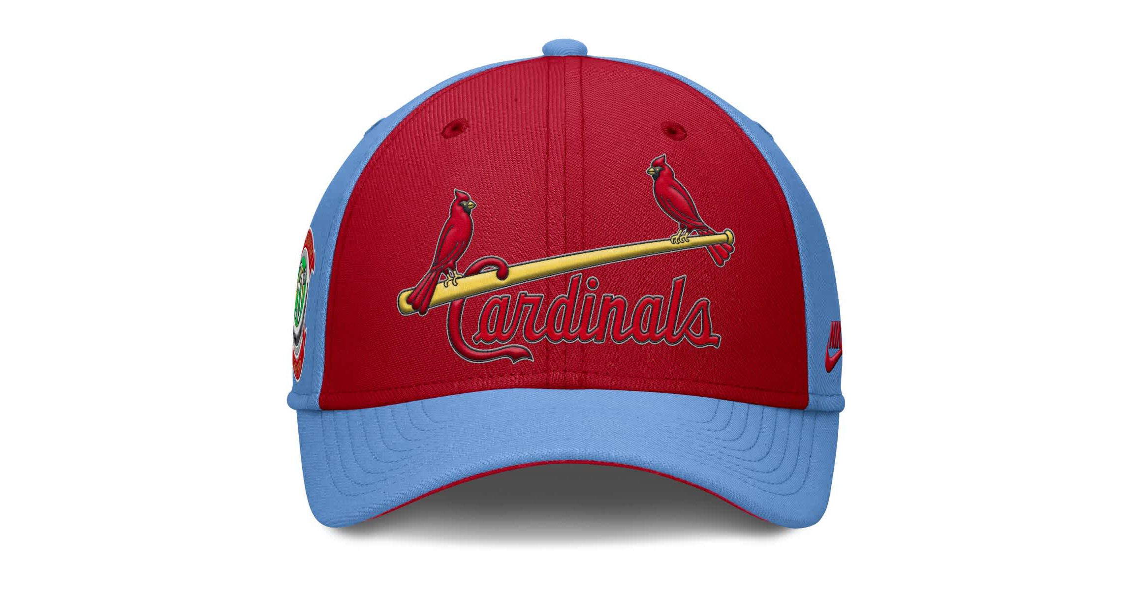 MLB Nike Light Blue/Red St. Louis Cardinals Rise Swoosh Performance Flex Hat